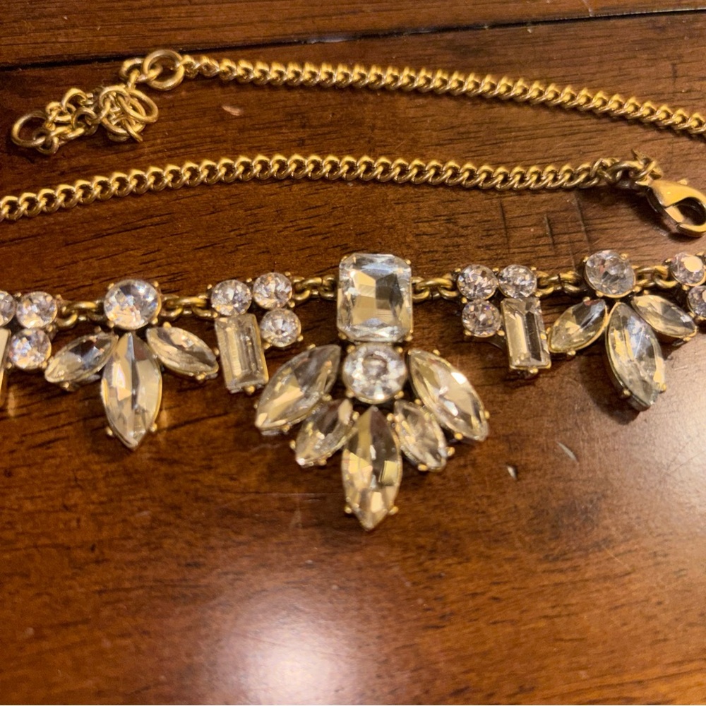 J. Crew Gold with Rhinestones Elegant Necklace